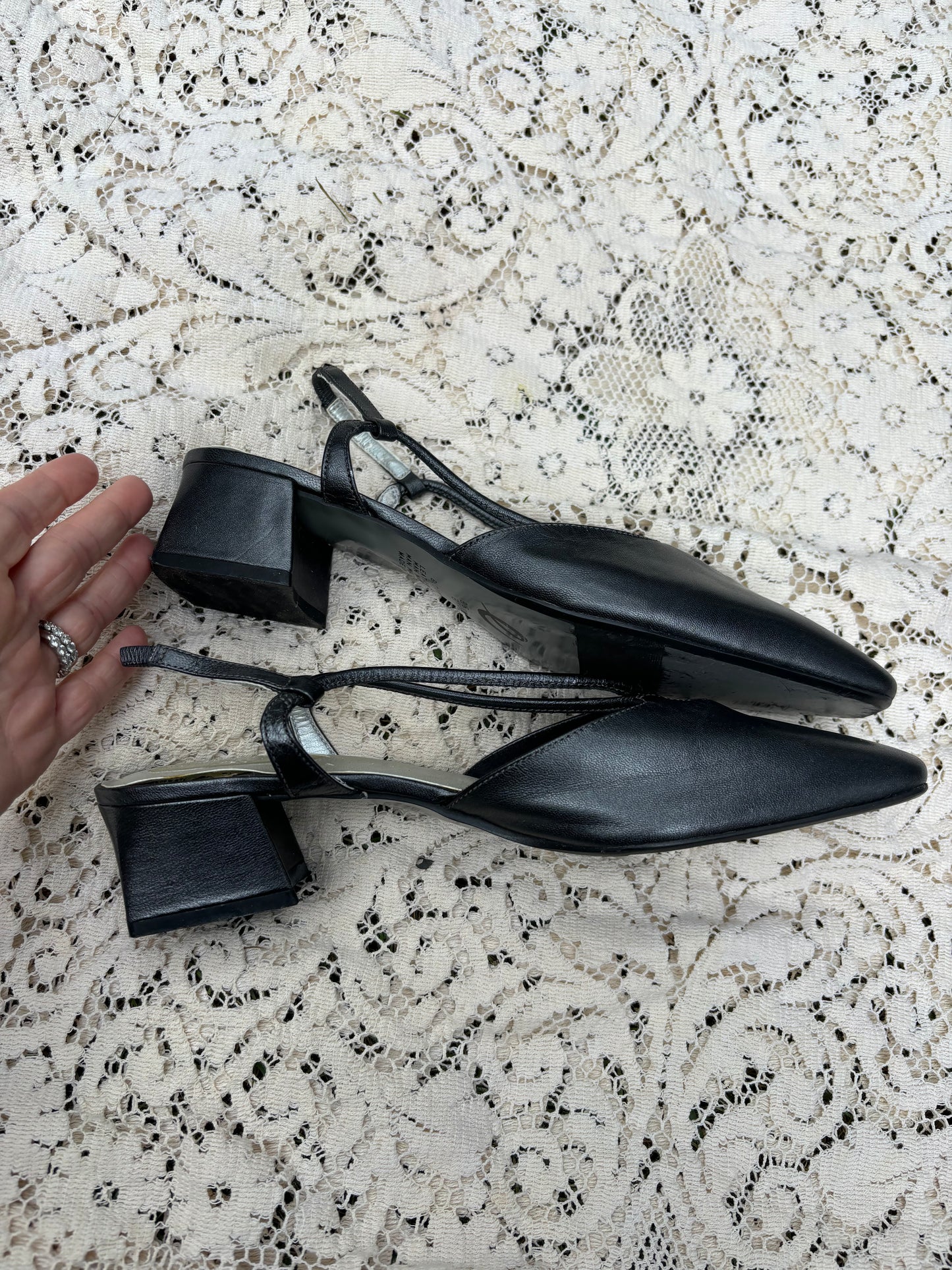 Vintage Easy Spirit Leather Slingback Heels - Size 8.5
