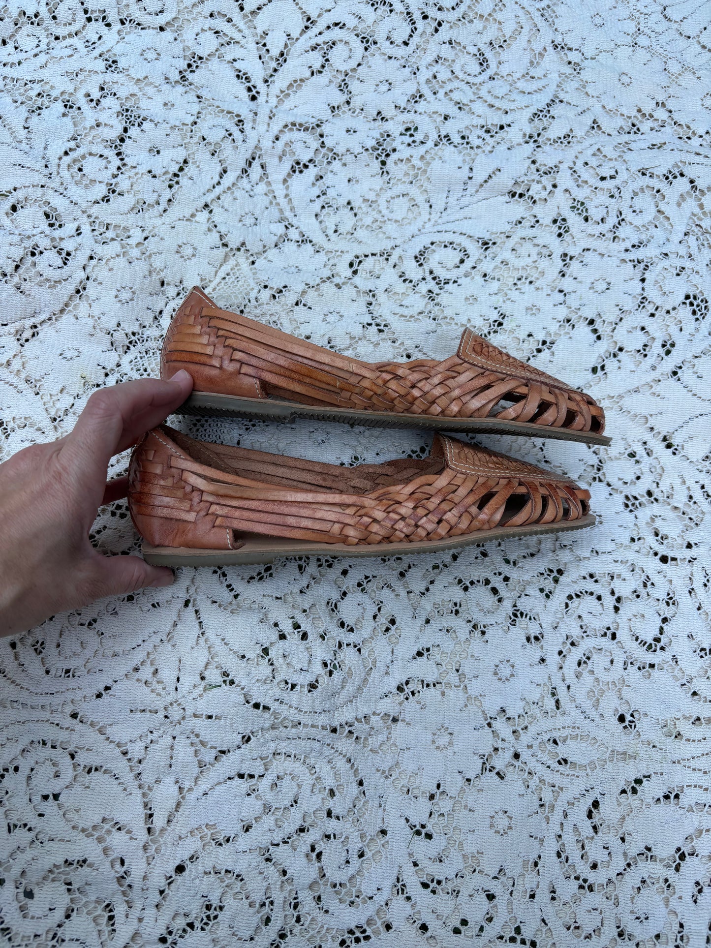 Pinwheels Huarache Leather Sandals - Size 6