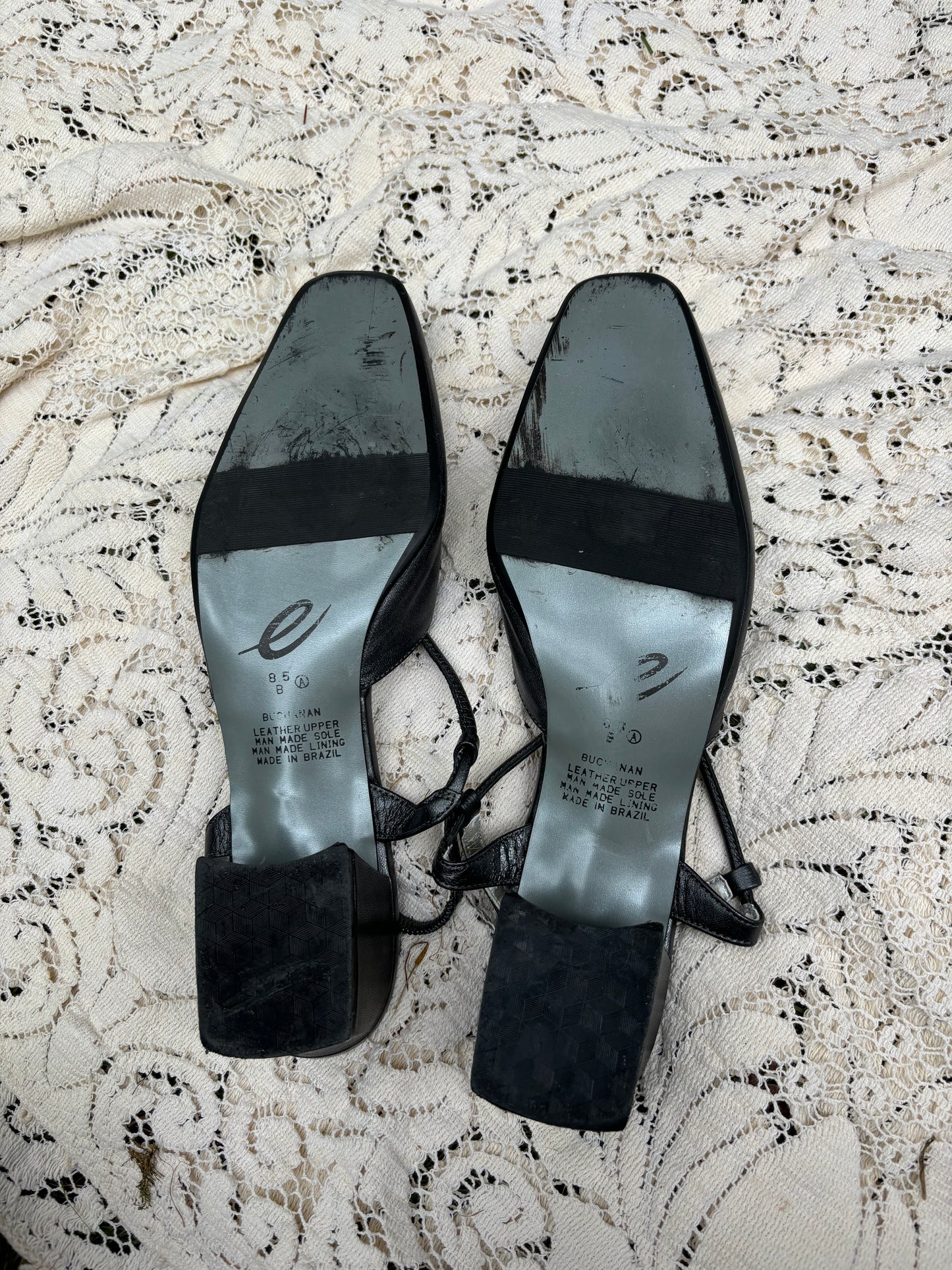 Vintage Easy Spirit Leather Slingback Heels - Size 8.5