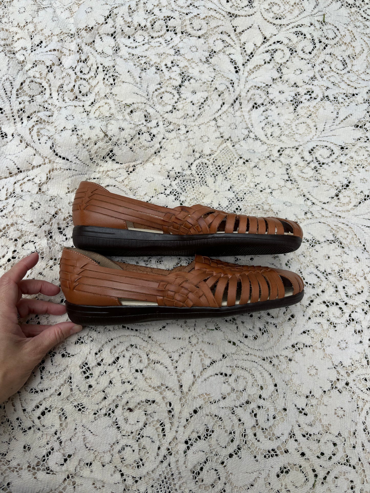 softspots Huarache Leather Sandals - size 9
