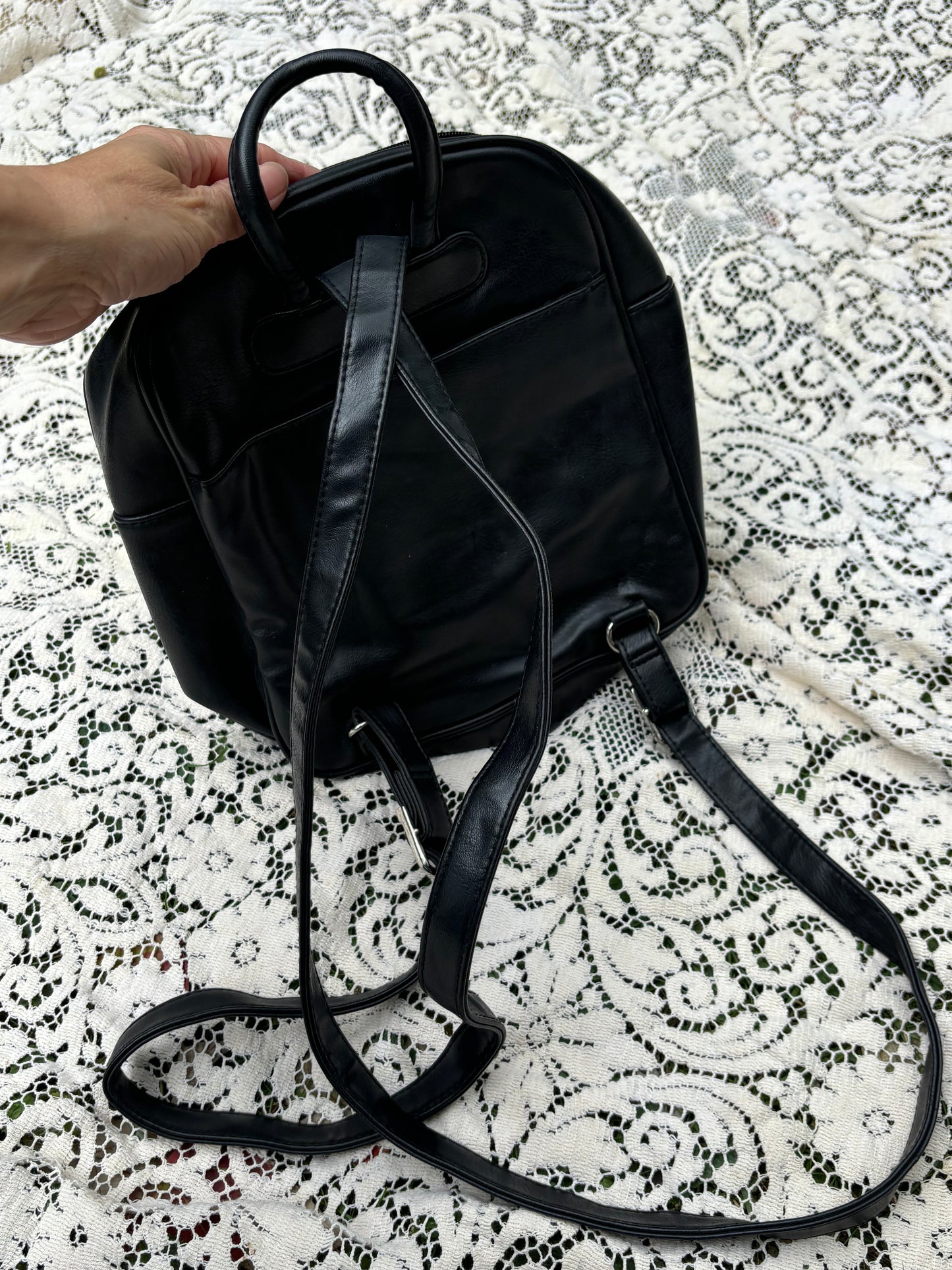 Vintage Black Mini Backpack
