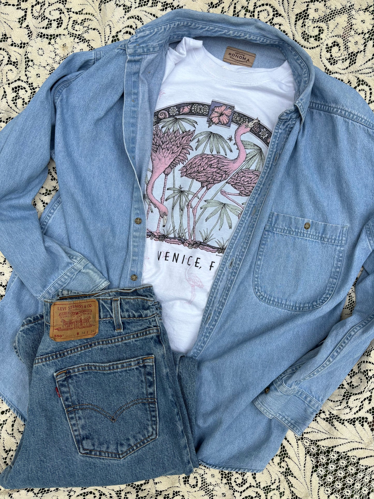 Vintage Sonoma Denim Button Down - M/L/XL/1X/2X