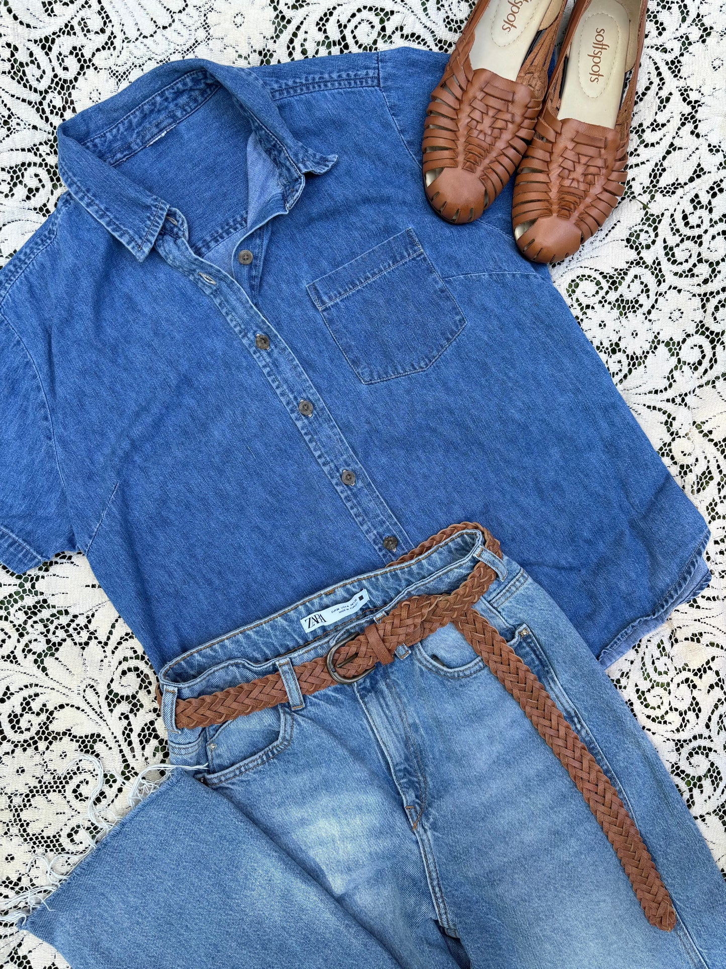 Braided Leather Belt - L/XL