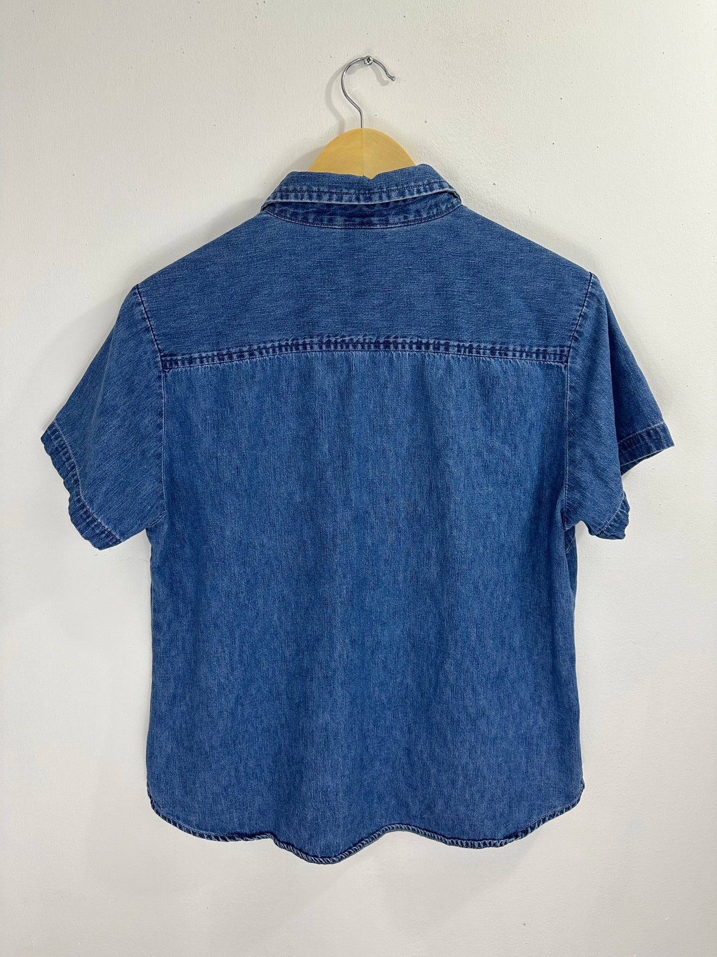Classic Denim Short Sleeve Button Down - XS/S/M
