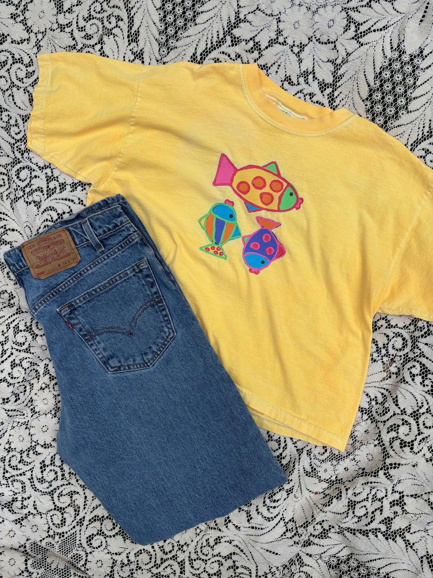 Vintage Fresh Produce Fish Crop Tee - S/M/L/XL