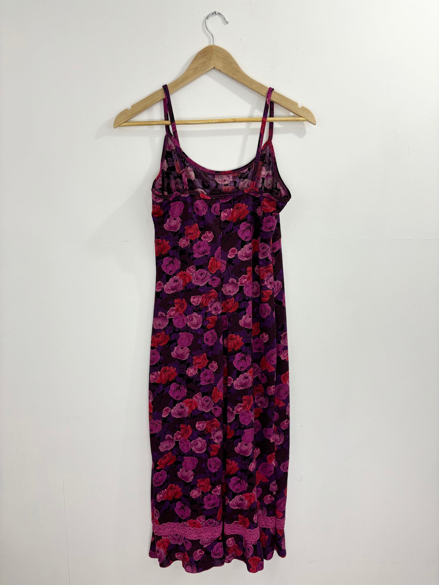 Y2K Floral Spaghetti Strap Maxi Dress (With Tee) - M/L