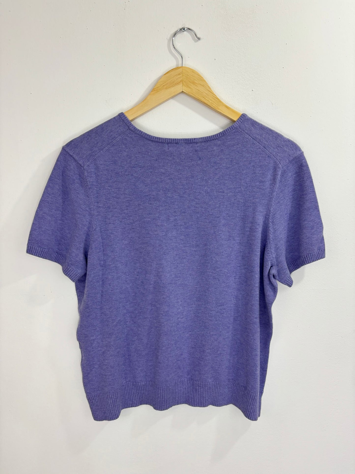 Land's End Short Sleeve Sweater - Lilac