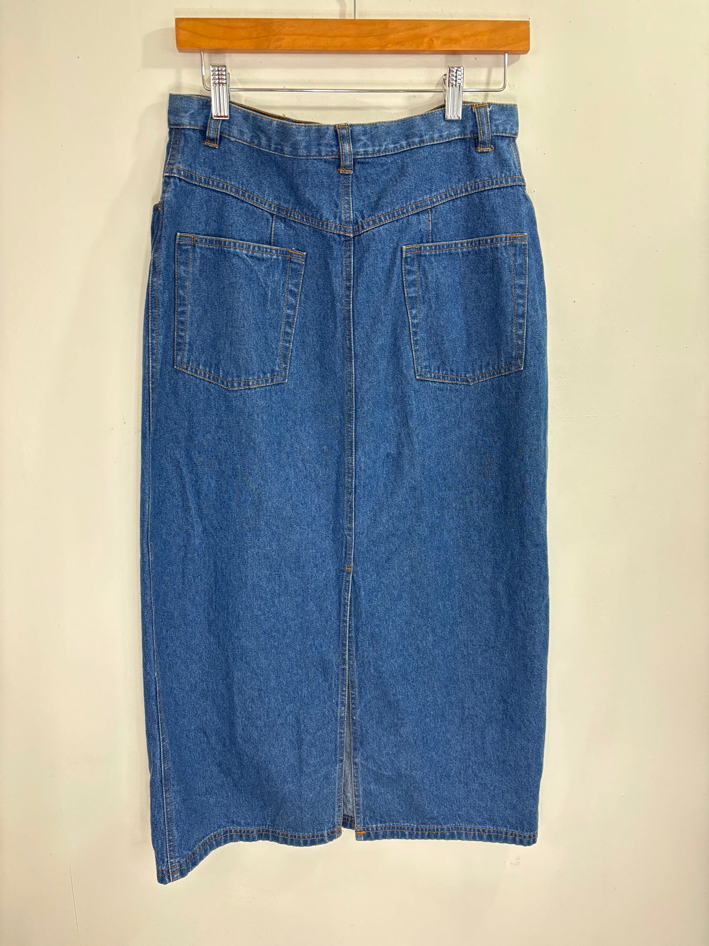 Vintage Denim Maxi Skirt - 30