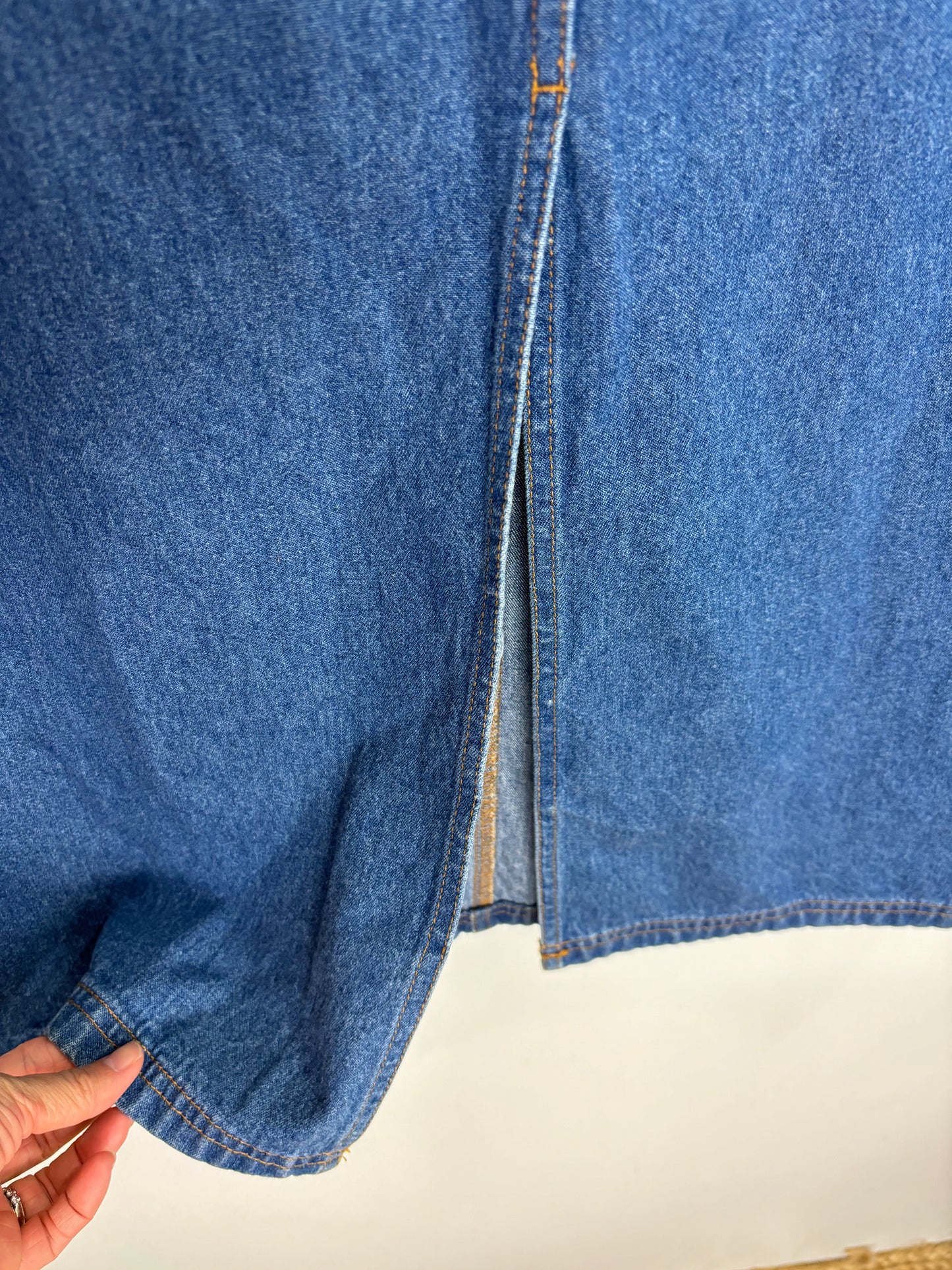 Vintage Denim Maxi Skirt - 30