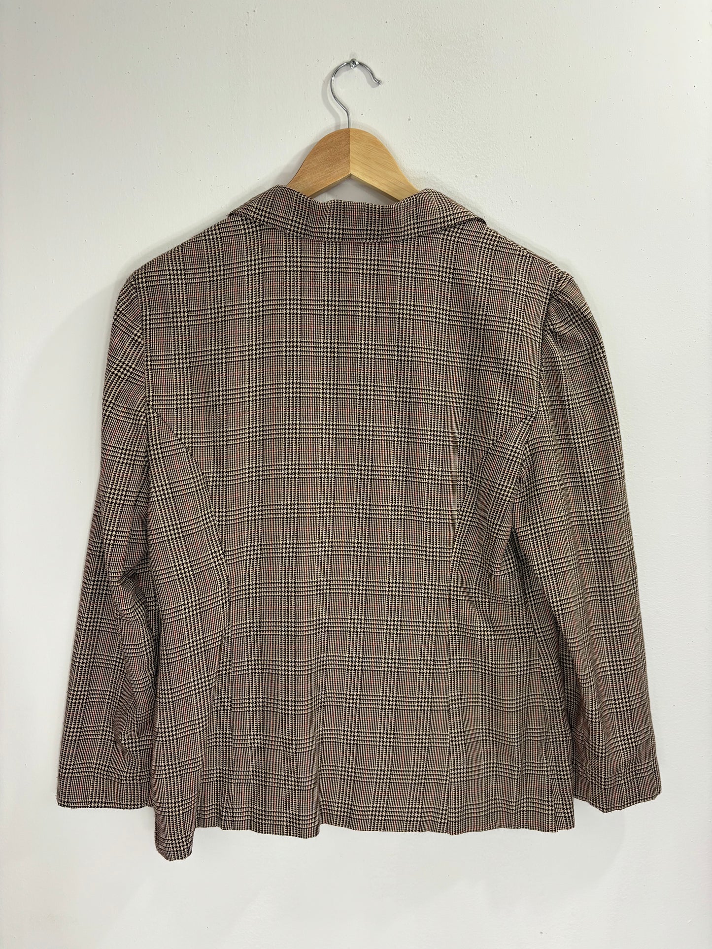 Vintage Houndstooth Plaid Blazer - XS