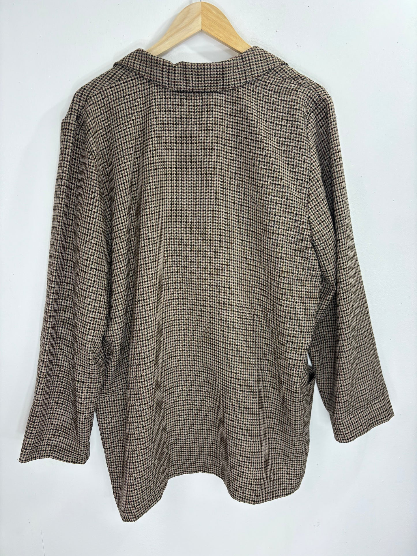 Vintage Houndstooth Plaid Blazer