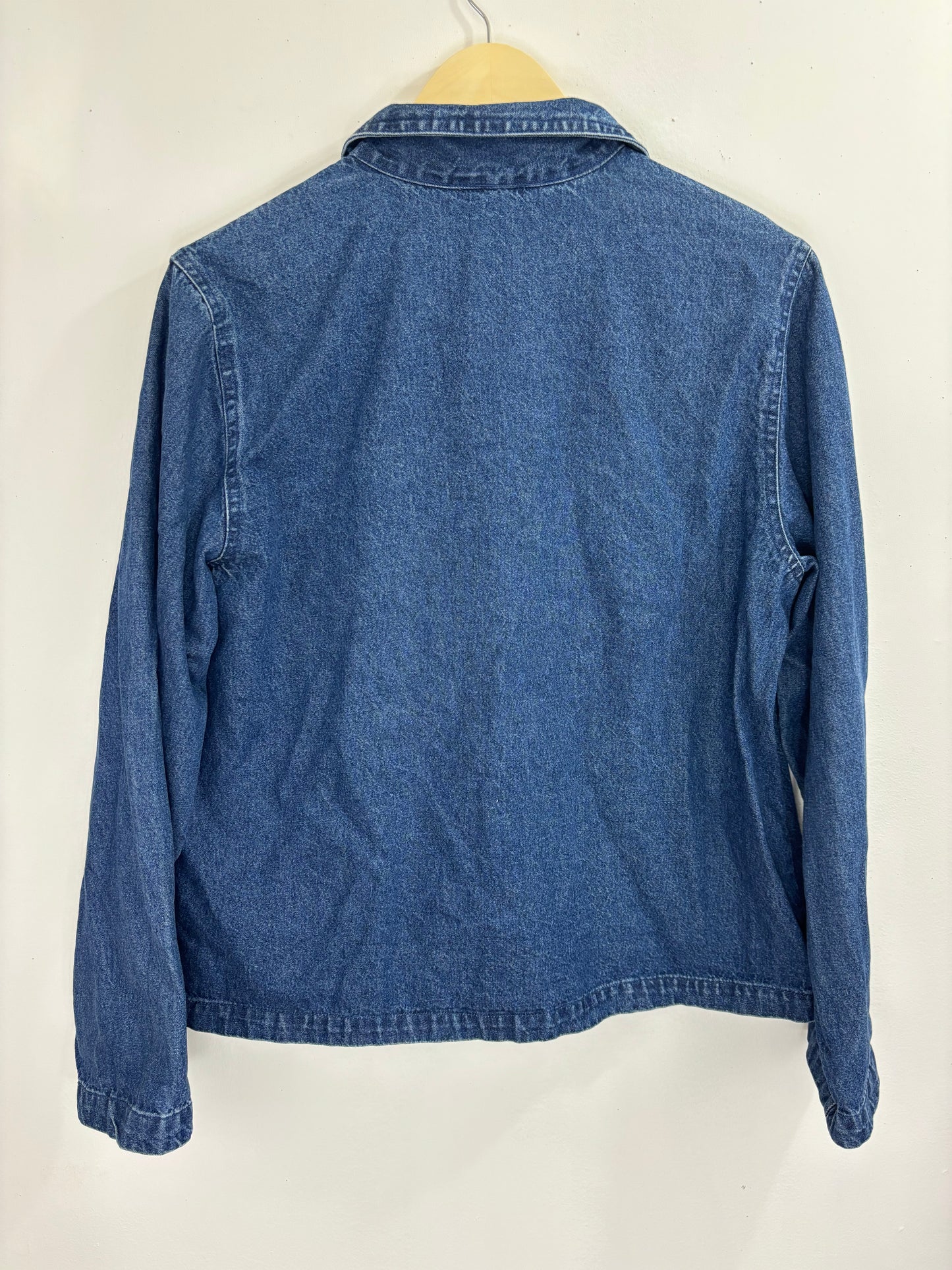 Vintage Fall Leaves Denim Shirt-Jacket