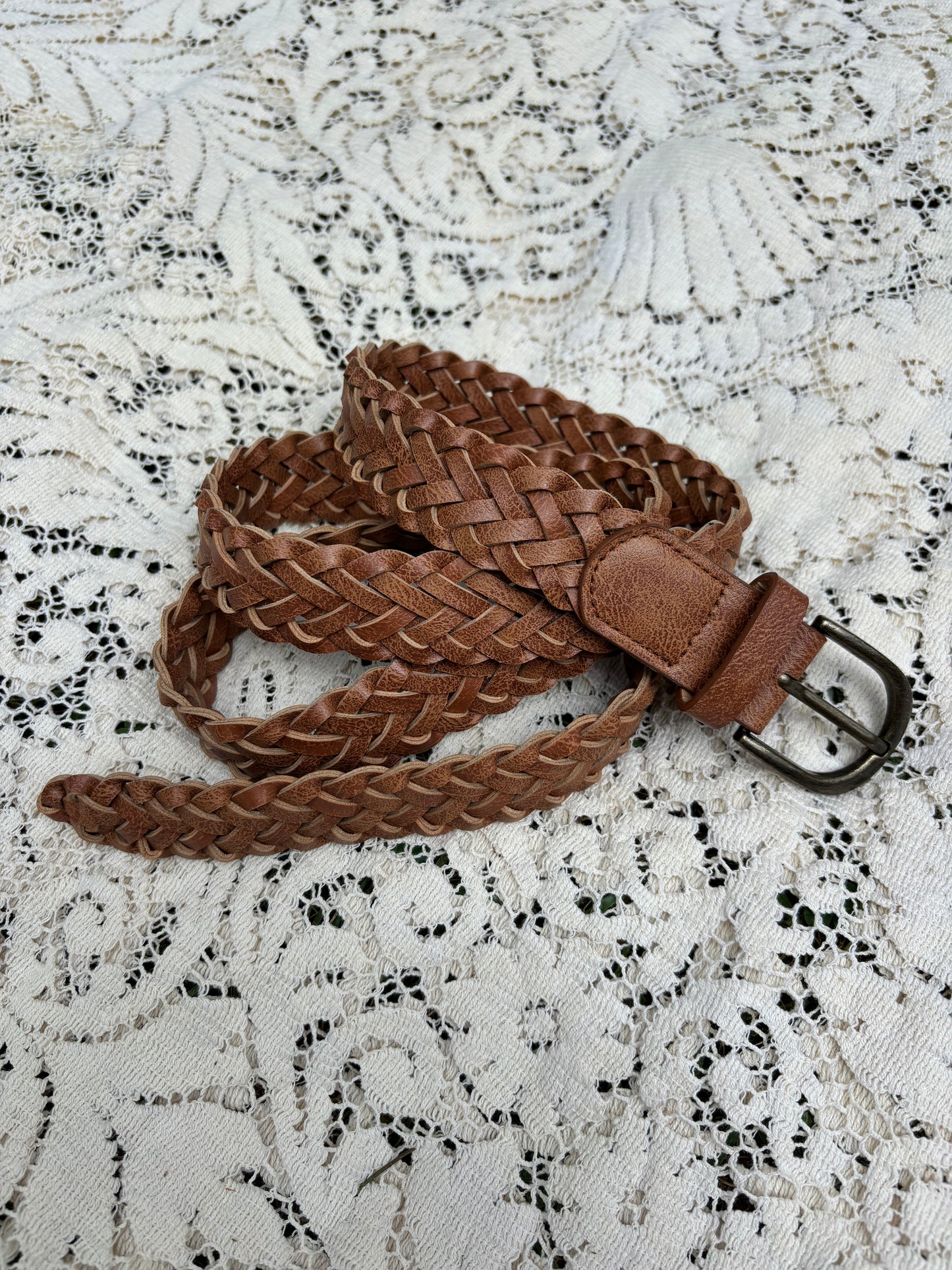 Braided Leather Belt - L/XL