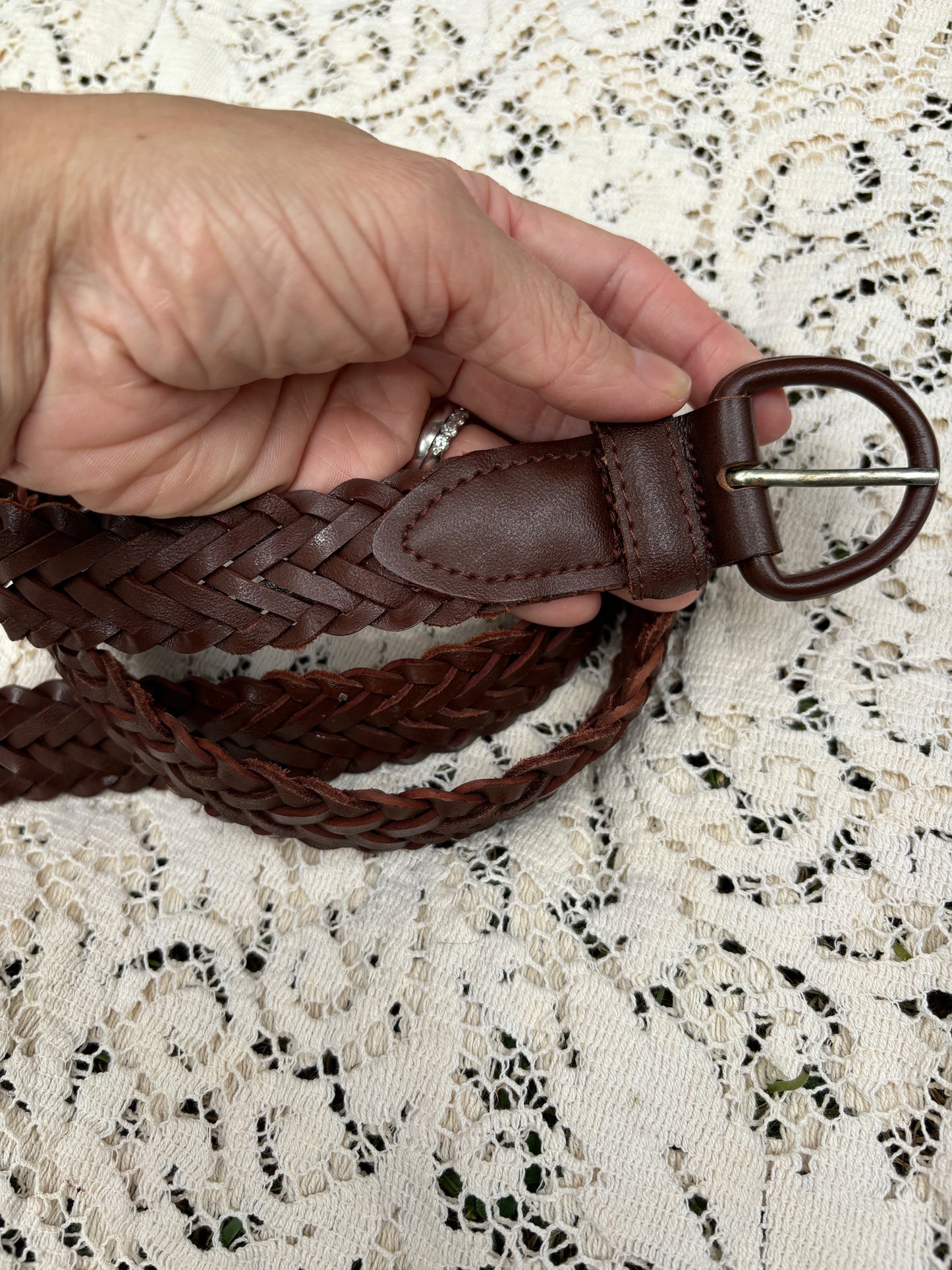 Braided Leather Belt - M/L