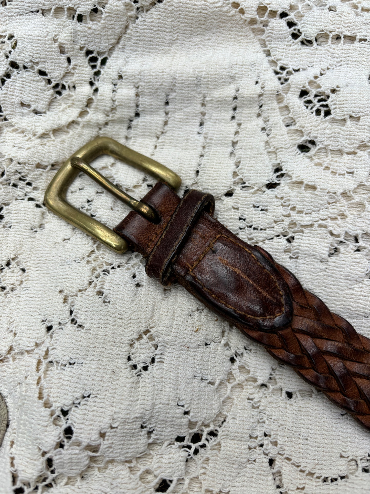 Vintage Braided Leather Belt