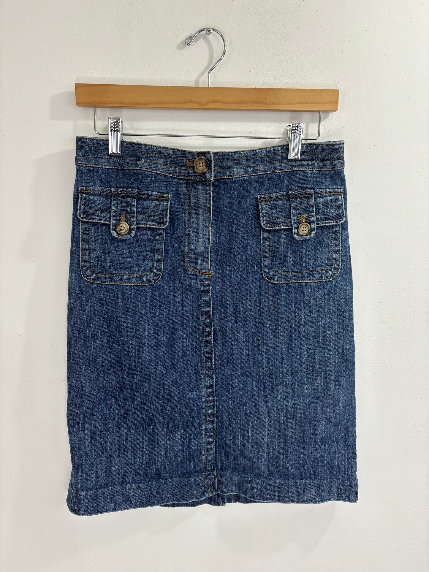 Vintage Jones New York Pocket Front Jean Skirt - 30