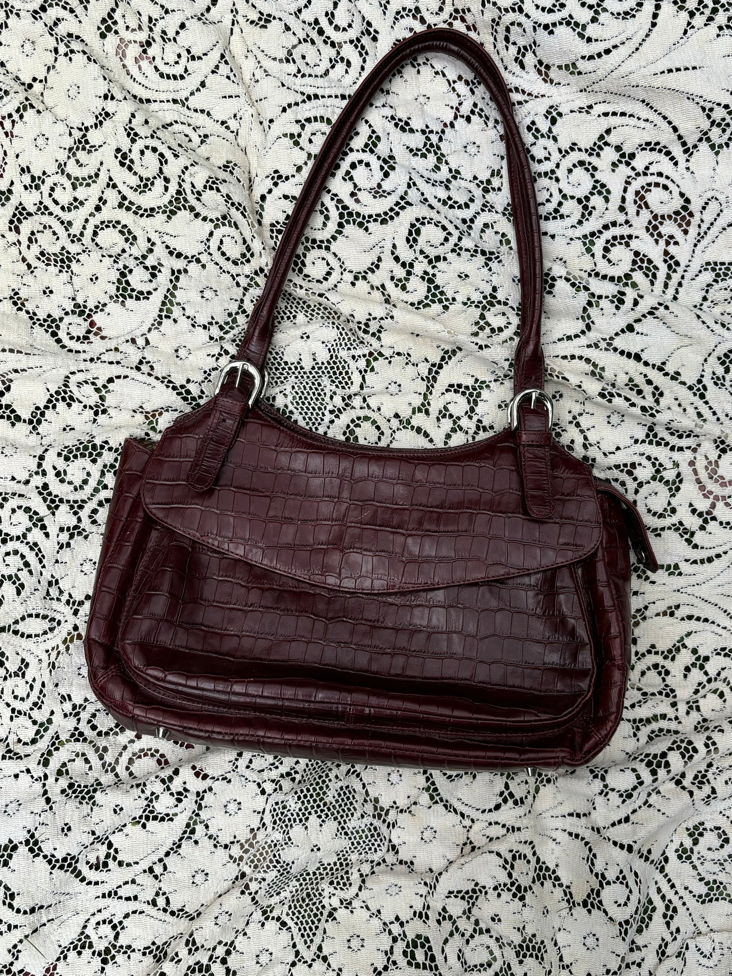 Burgundy Leather Shoulder Bag