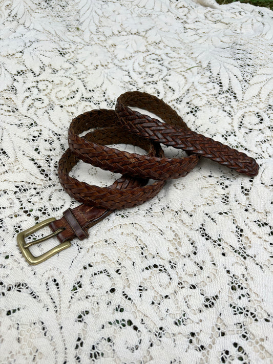 Vintage Braided Leather Belt