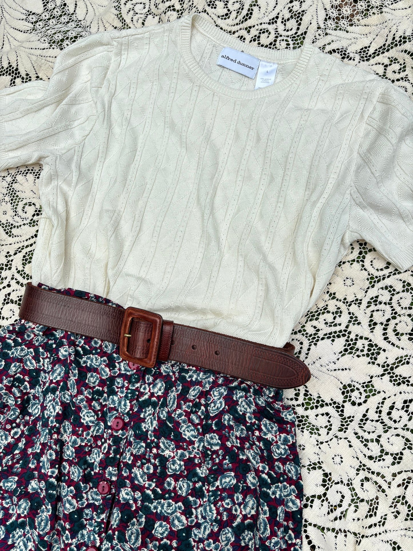 Vintage Floral Midi Skirt