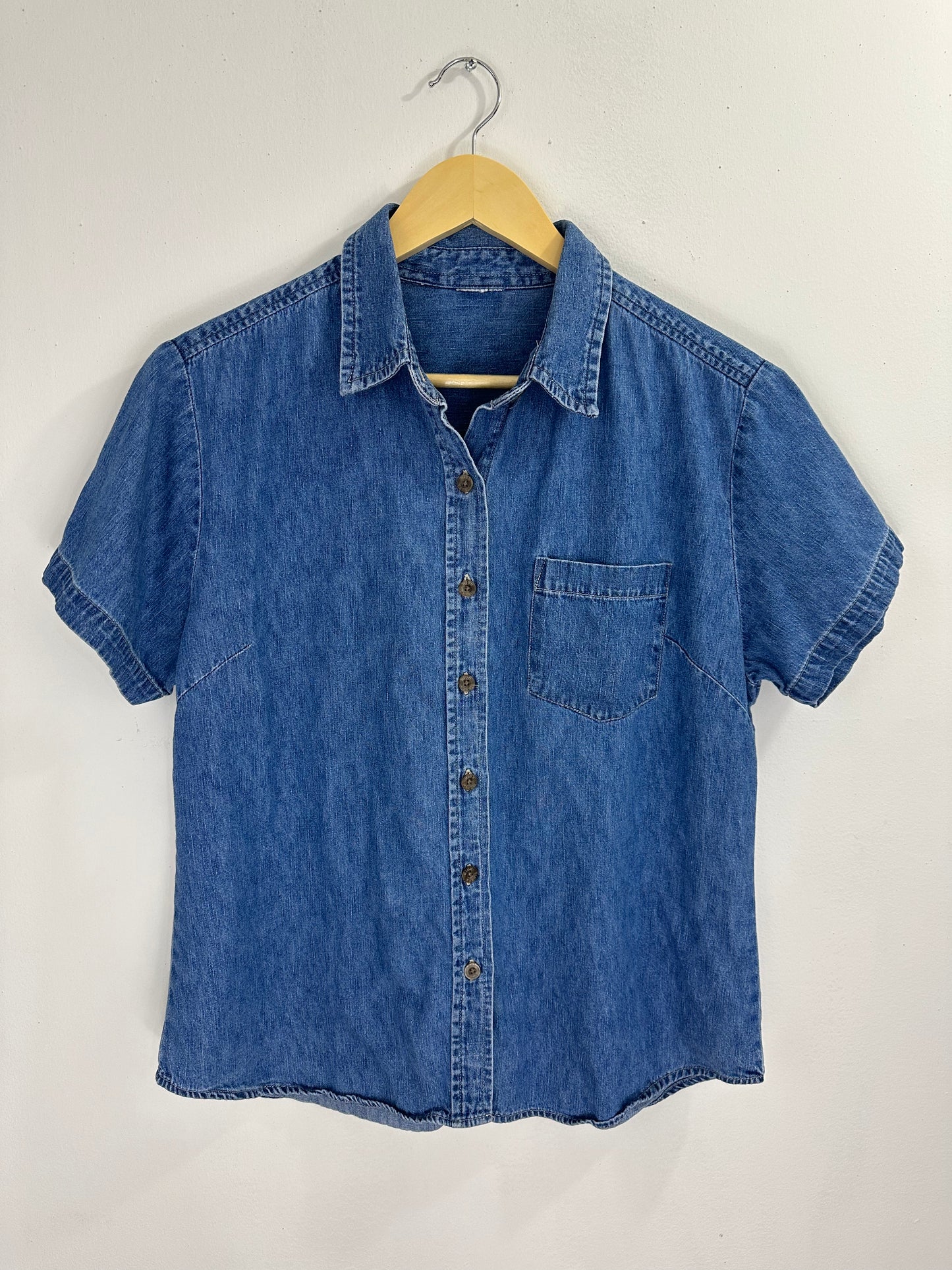 Classic Denim Short Sleeve Button Down - XS/S/M