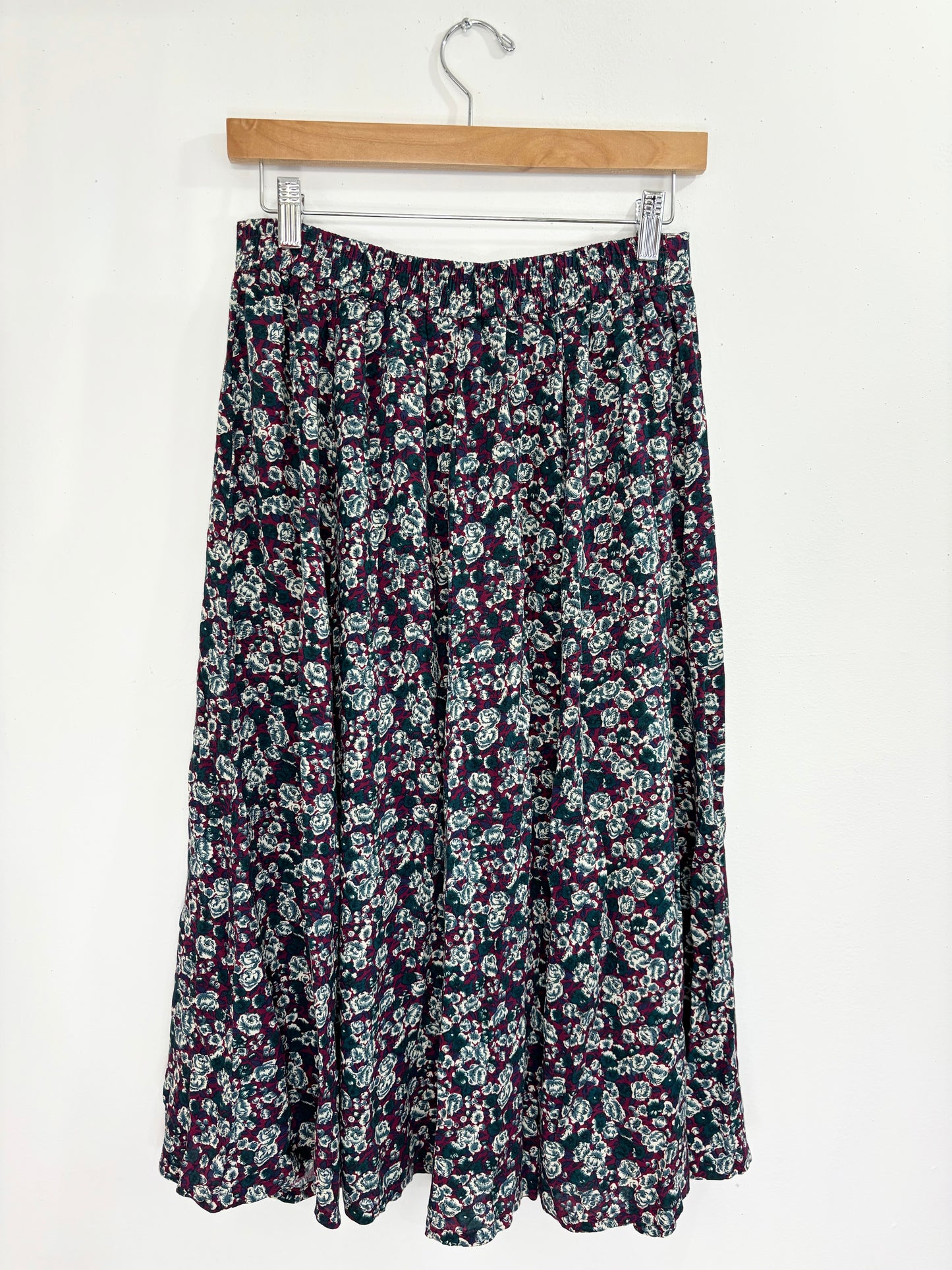 Vintage Floral Midi Skirt