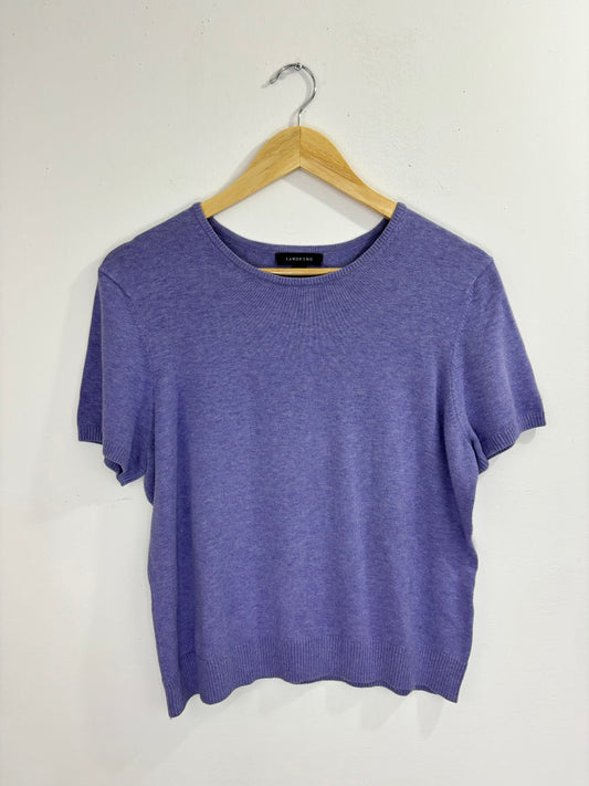 Land's End Short Sleeve Sweater - Lilac