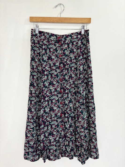 Vintage Floral Midi Skirt