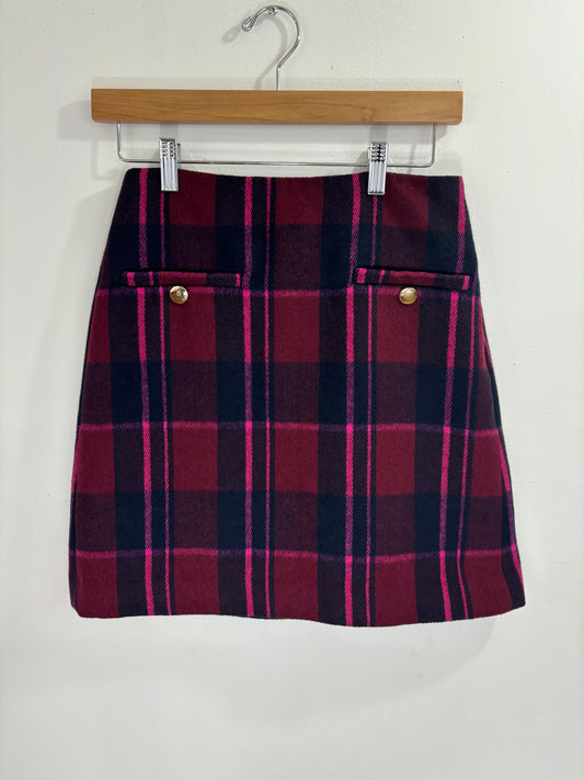 Loft Wool Plaid Skirt - 28