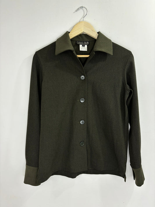 Vintage Dark Green Shirt Jacket - XS/S