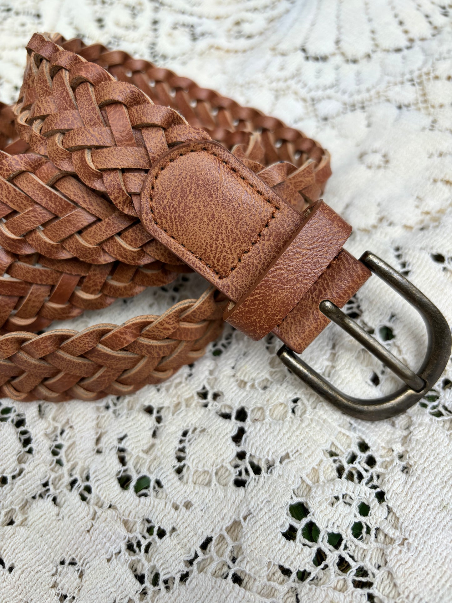 Braided Leather Belt - L/XL