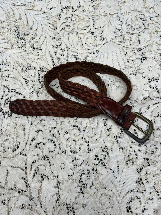 Vintage Braided Leather Belt - M/L