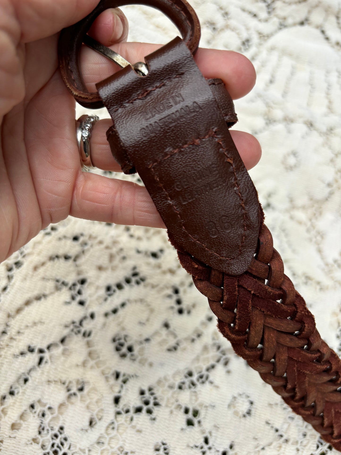 Braided Leather Belt - M/L