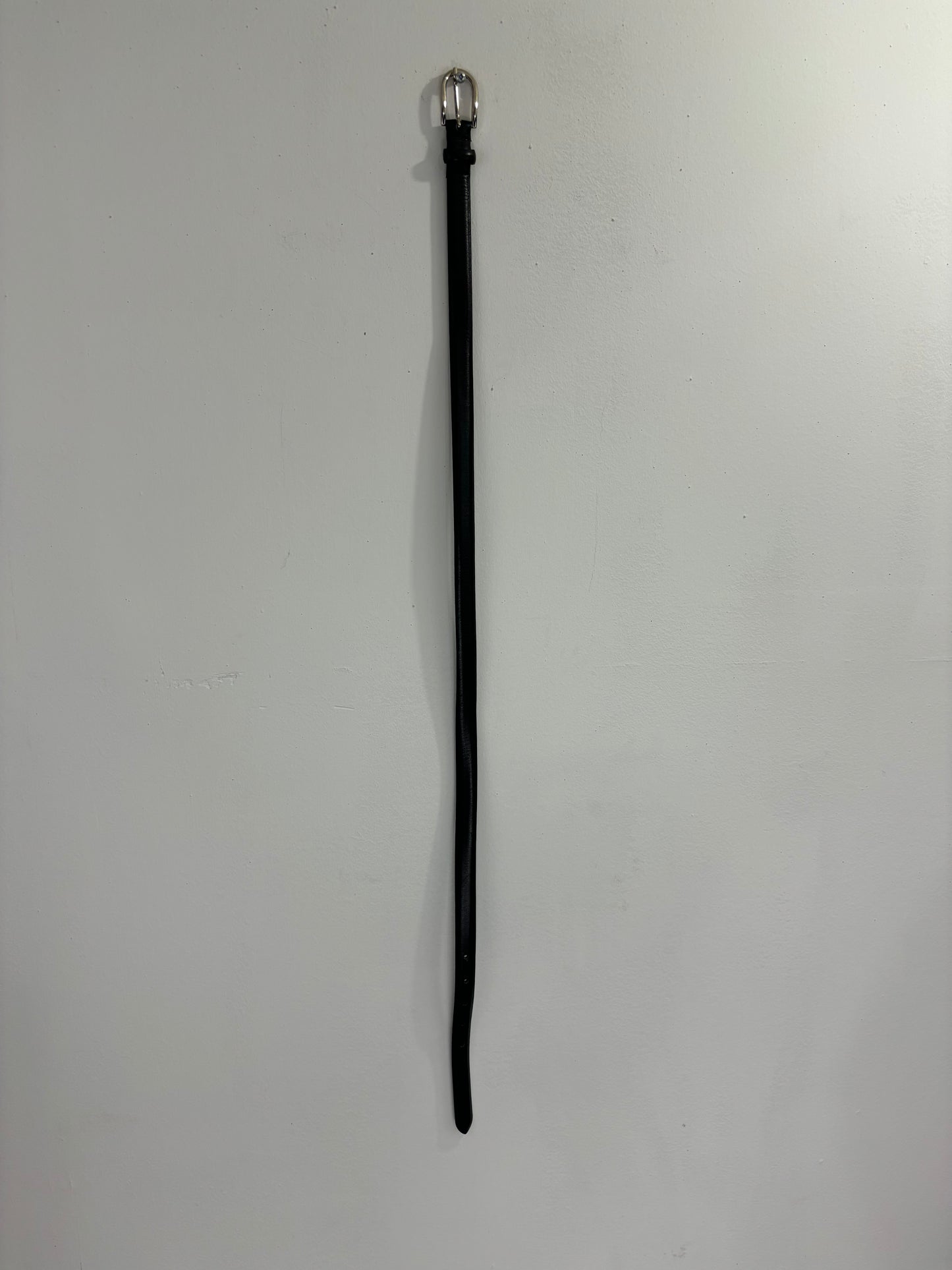 Black Leather Skinny Belt