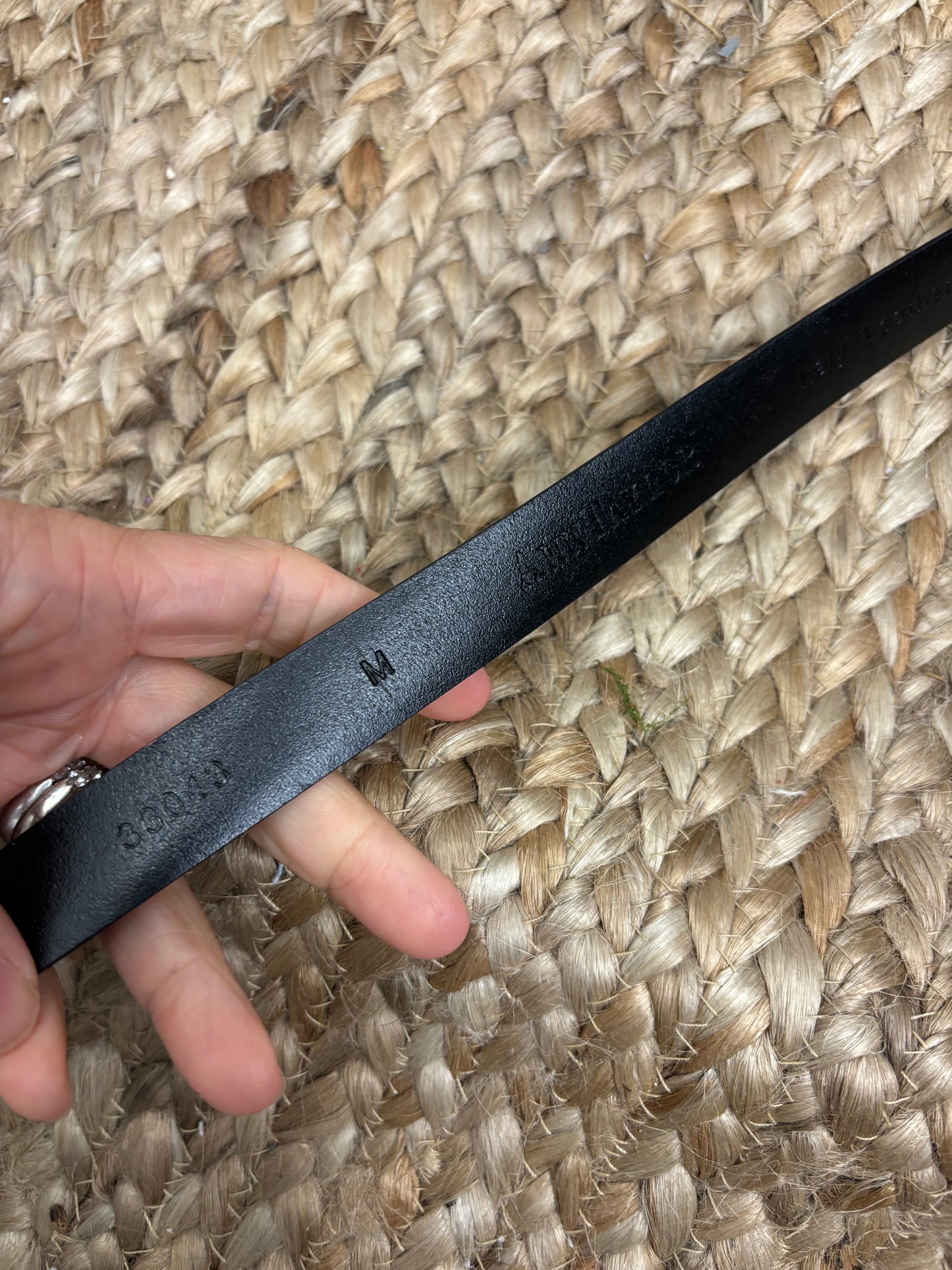 Black Leather Skinny Belt
